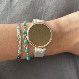 Sterling bracelet with turquoise beads.